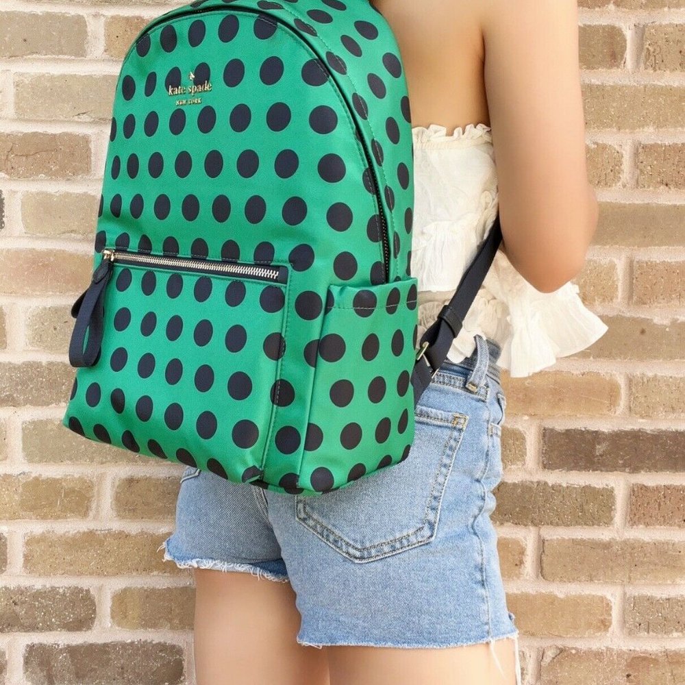 NWT Kate Spade Large Backpack Multicolor Green - Picture 4 of 5